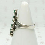 Deep Green Turquoise Petit Point Ring