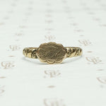 Hand Engraved "AH" Signet Ring with Roses