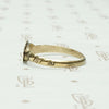 Hand Engraved "AH" Signet Ring with Roses, left side