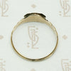 Hand Engraved "AH" Signet Ring with Roses, top view