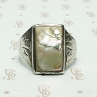 Early Silver & Abalone Ring in a Larger Size