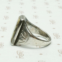 Early Silver & Abalone Ring in a Larger Size, side view