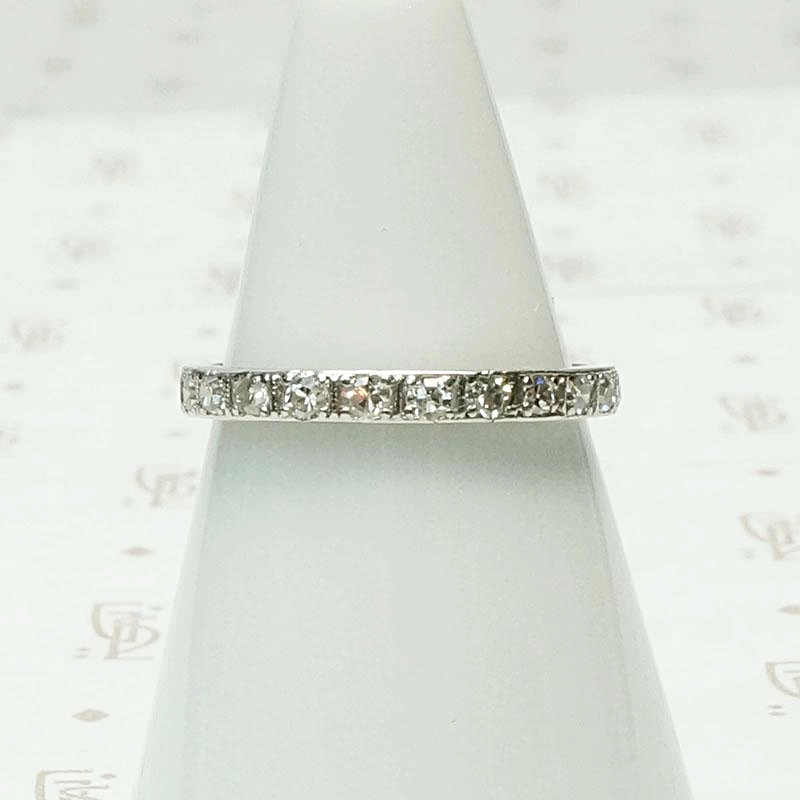 Old Mine & Old European Cut Diamond Eternity Band in Platinum