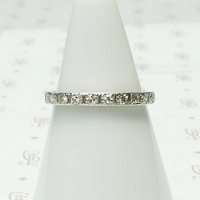 Old Mine & Old European Cut Diamond Eternity Band in Platinum