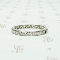 Old Mine & Old European Cut Diamond Eternity Band in Platinum