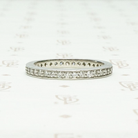 Mid Century Eternity Band Platinum & Diamonds, side view.