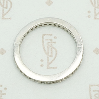 Mid Century Eternity Band Platinum & Diamonds, top view.