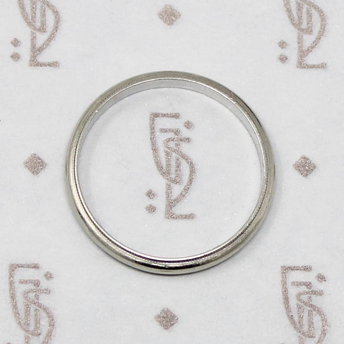 Vintage Slim White Gold Milgrain Wedding Band