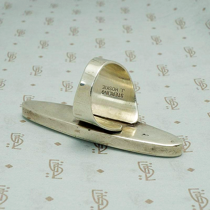 Modernist Silver Statement Ring by J. Hoskie