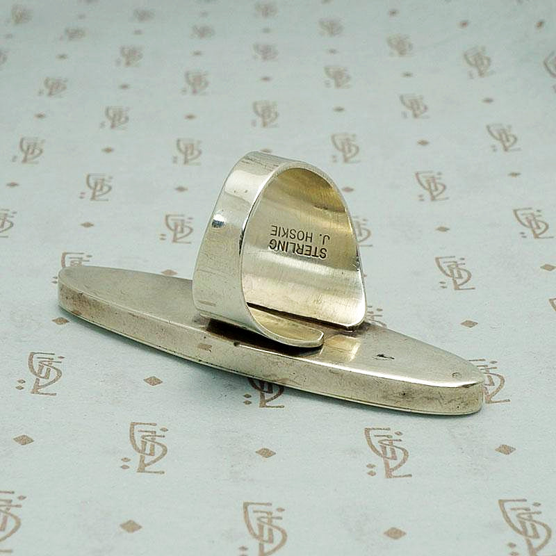 Modernist Silver Statement Ring by J. Hoskie