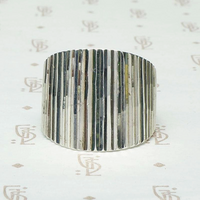 Glittering Faceted Mexican Silver Band
