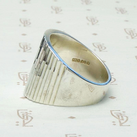 Glittering Faceted Mexican Silver Band