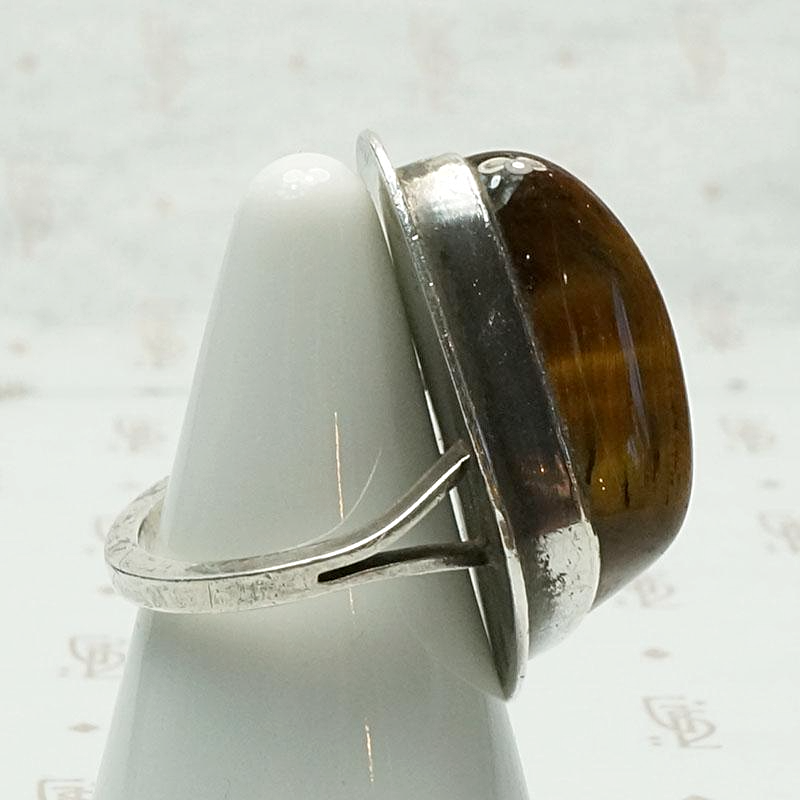 Brilliant Tigers Eye Statement Ring in Silver