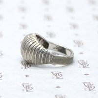 Groovy Domed Sterling Silver Ring