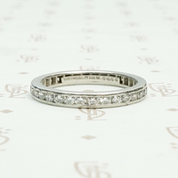 Tiffany & Co. Diamonds in Platinum Eternity Band, side view.