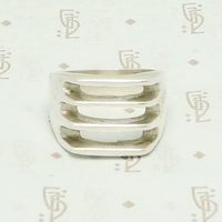 Edgy Open Grill Mexican Silver Ring