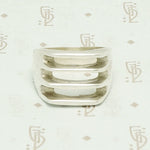 Edgy Open Grill Mexican Silver Ring