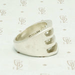 Edgy Open Grill Mexican Silver Ring