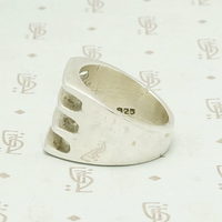 Edgy Open Grill Mexican Silver Ring