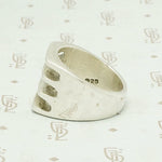 Edgy Open Grill Mexican Silver Ring