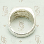 Edgy Open Grill Mexican Silver Ring