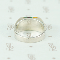 Sterling Band with Colorful Inlay
