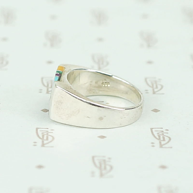 Sterling Band with Colorful Inlay