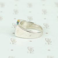 Sterling Band with Colorful Inlay