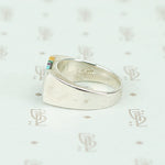 Sterling Band with Colorful Inlay