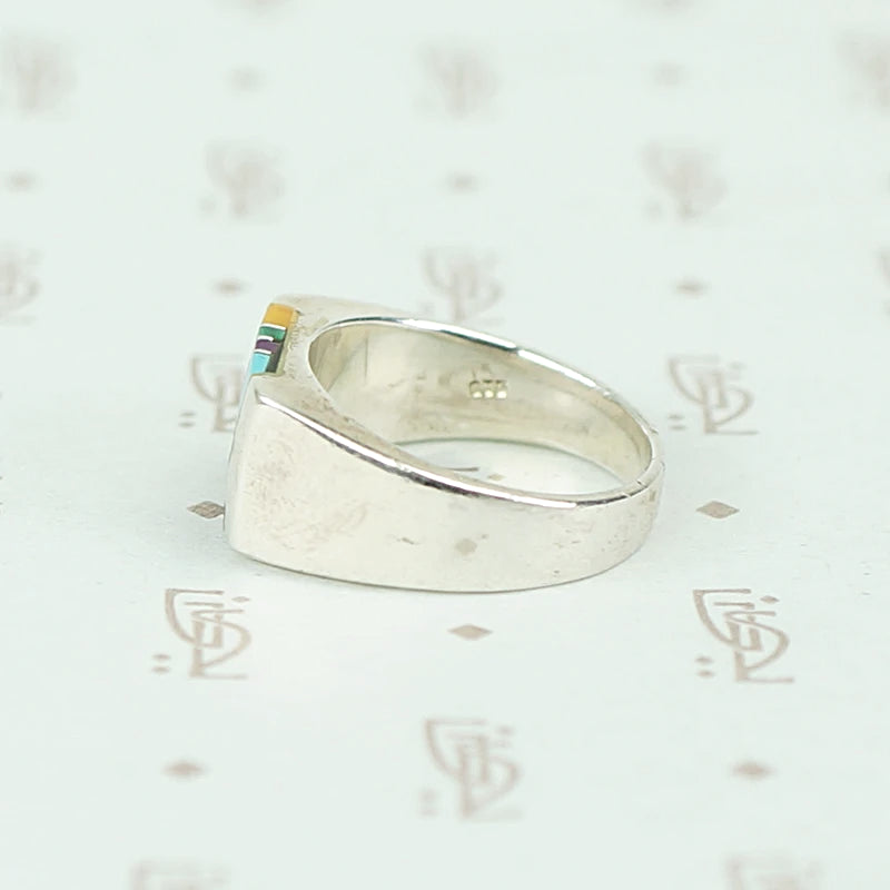 Sterling Band with Colorful Inlay