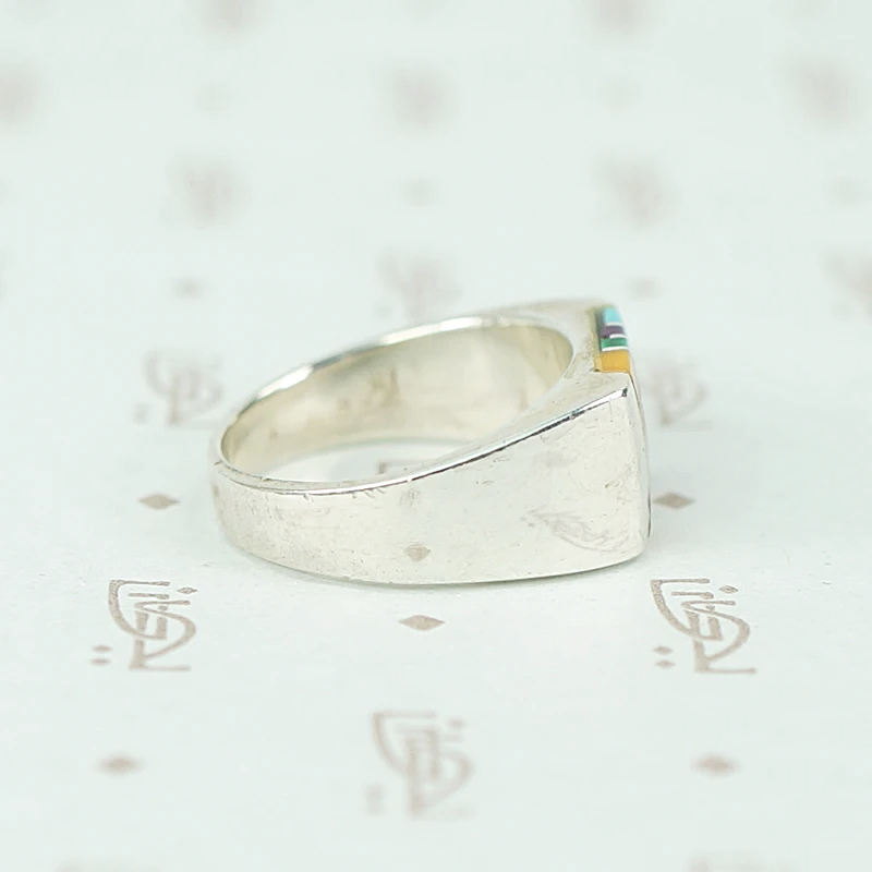 Sterling Band with Colorful Inlay