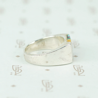Sterling Band with Colorful Inlay