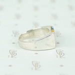 Sterling Band with Colorful Inlay