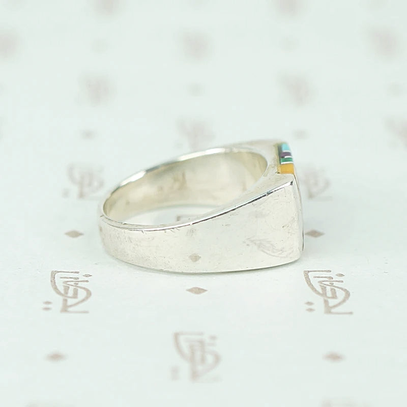 Sterling Band with Colorful Inlay