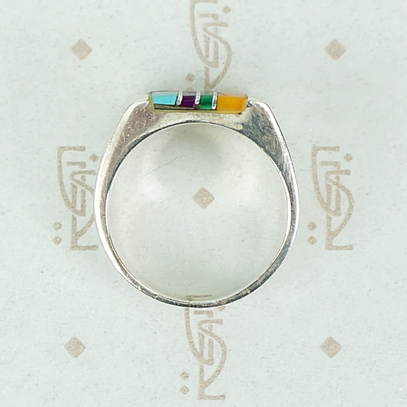Sterling Band with Colorful Inlay