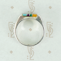 Sterling Band with Colorful Inlay