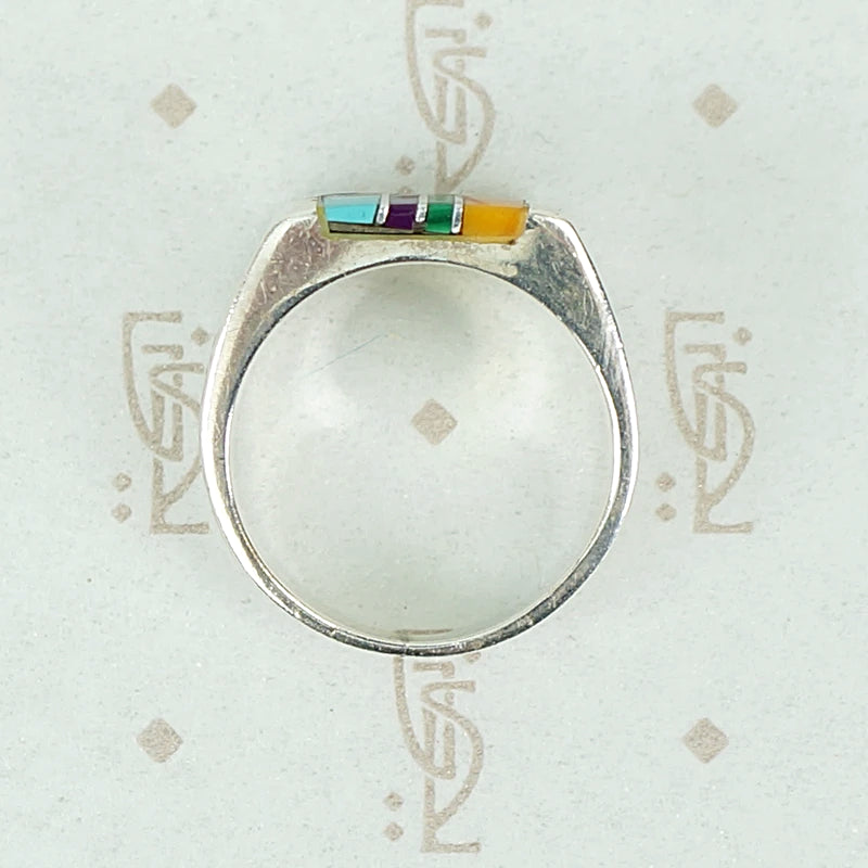 Sterling Band with Colorful Inlay