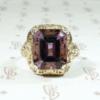 Regal Amethyst in Gold Filigree Ring