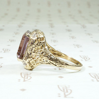 Regal Amethyst in Gold Filigree Ring