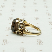 Rich Smokey Quartz Cocktail Ring, side view