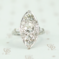 Stunning Diamond Cluster Navette Ring