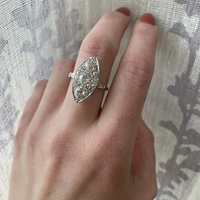 Stunning Diamond Cluster Navette Ring