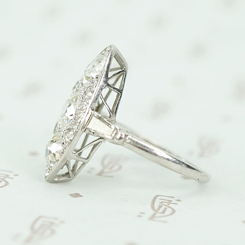 Stunning Diamond Cluster Navette Ring