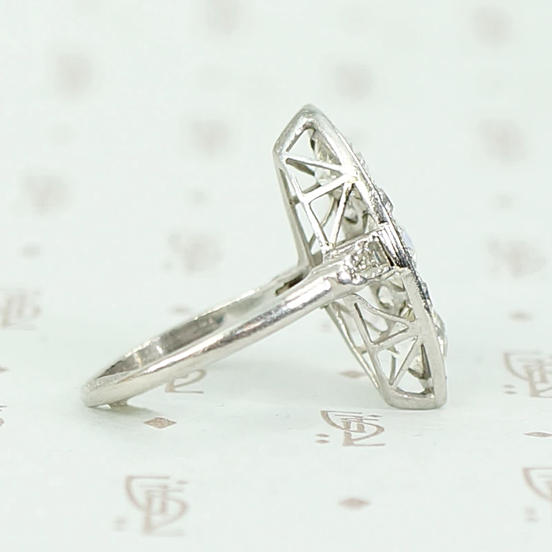 Stunning Diamond Cluster Navette Ring