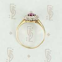 Enchanting Antique Ruby Halo Ring
