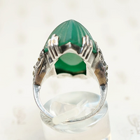 Incredible French Deco Green Glass Ring