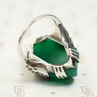 Incredible French Deco Green Glass Ring