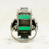 Unbelievable German Art Deco Chrysoprase and Marcasite Ring