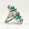 Unbelievable German Art Deco Chrysoprase and Marcasite Ring