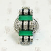 Unbelievable German Art Deco Chrysoprase and Marcasite Ring